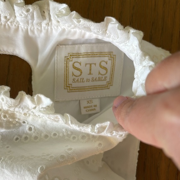 Sail To Sable White Eyelet Shift Dress - Picture 2 of 4